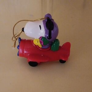 Vintage Plastic Snoopy Ornament